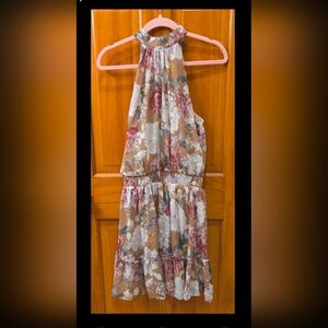 Floral Halter Neck Midi Dress